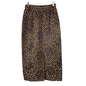 Lily & Taylor Midi Pencil Skirt Zebra Cheetah Leopard Metallic Textured Size 8